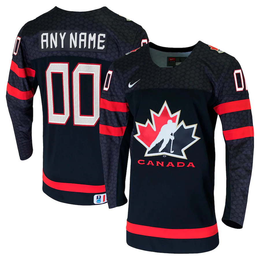Men Nike Black Hockey Canada - Custom Replica NHL Jersey->youth soccer jersey->Youth Jersey